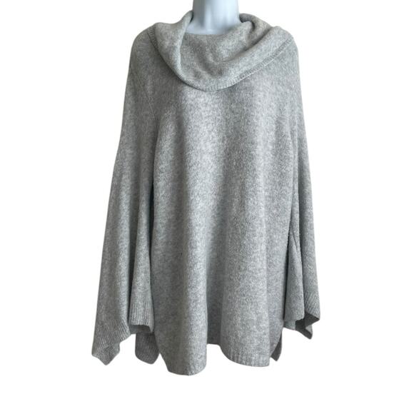 Lane Bryant‎ Tunic Sweater Women 14/16 Gray Lace Trim Lagenlook Boho Cottage - Picture 1 of 10
